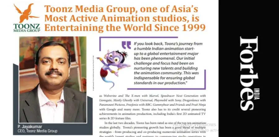 Forbes India features Toonz - Toonz Media Group